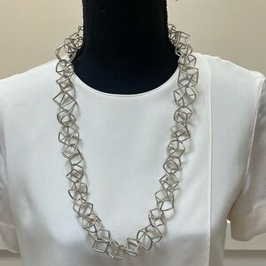 Silver abstract chain necklace